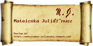 Mateicska Juliánusz névjegykártya